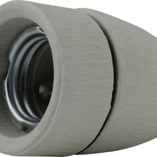 Porzellan-Lampen-Fassung E 27, grau