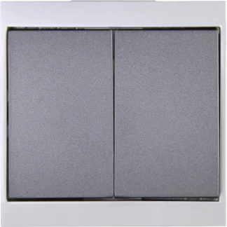 Kopp Doppel/Wechselschalter Malta, silber-anthrazit, 620315089