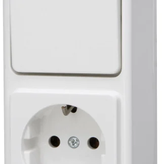 Kopp Aus-/Wechselschalter-Steckdosen Kombi Standard, arktisweiß, 108802007