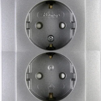 Kopp Schutzkontakt-Steckdose 2-fach Venedig, platin, 920943085
