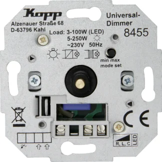 Kopp Universal LED Druck-Wechsel-Dimmer, 3 -100 Watt, 845500002