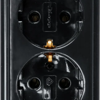 Kopp Aufputz Schutzkontakt-Steckdose 2-fach schwarz