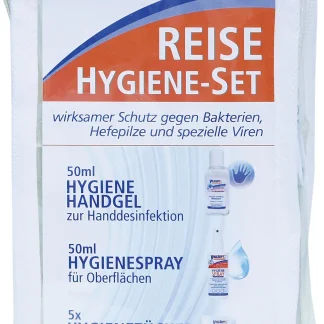 Vibasept Reise-Hygiene- & Desinfektions-Set mit Hygienespray, -handgel & Desinfektionstüchern