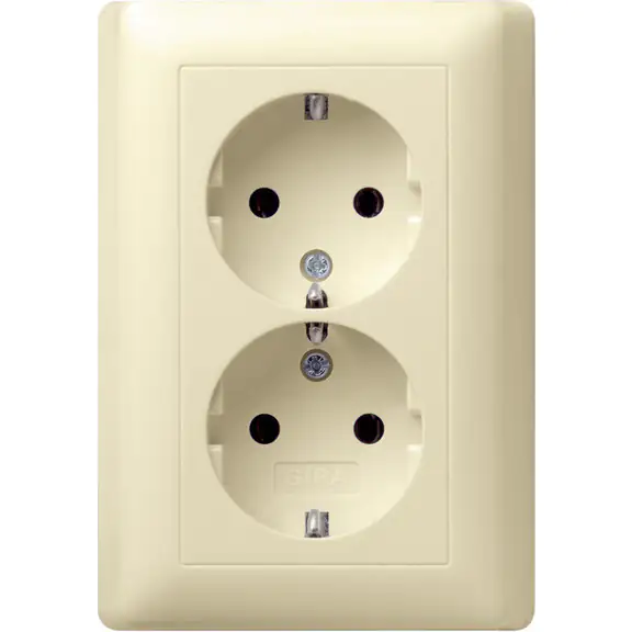 Gira Doppel-Steckdose ST55, cremeweiß, 078001