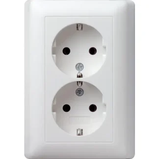 Gira Doppelsteckdose Sys55/e2, Event, St55, reinweiß matt, 078004