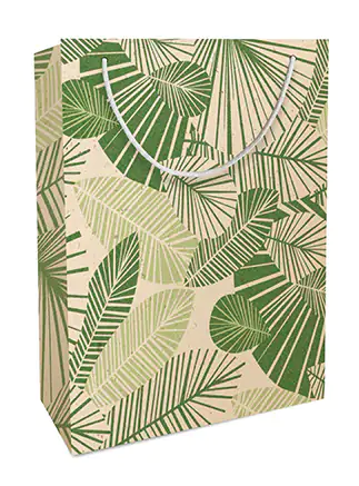 Braun & Company Geschenktragetasche Blätter Graspapier 16 x 22 x 8 cm