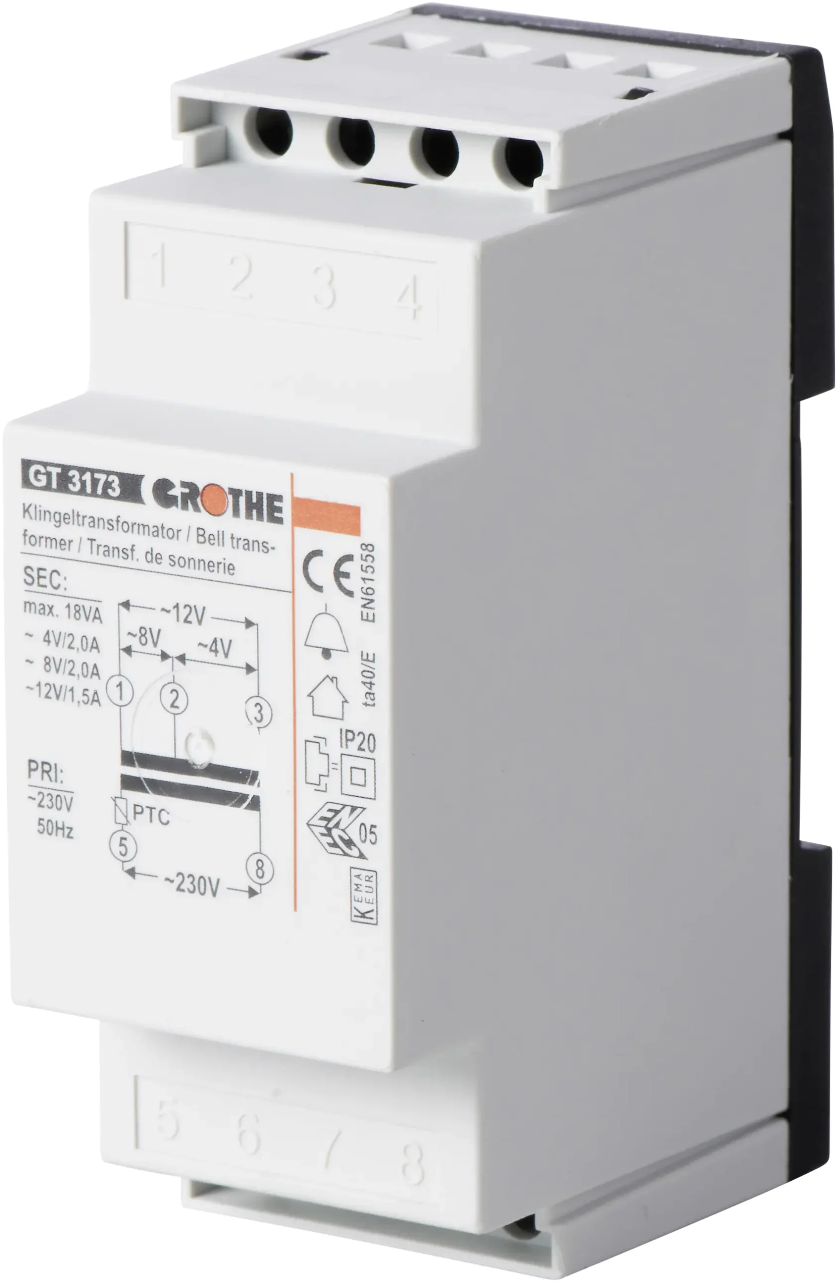 Heidemann Multi-Klingeltrafo 4-12V.2A VDE/CE