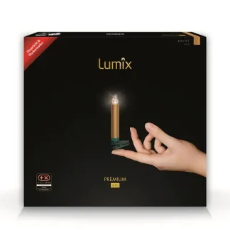 Krinner Lumix Weihnachtsbaumkerzen Premium mini Basisset 12 LED gold