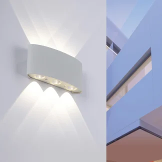 Paul Neuhaus LED Außen-Wandleuchte Carlo silber 17 x 7 cm Up & Down