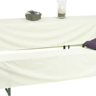 GO-DE Bierzeltgarnitur-Hussen weiß 220x50cm 220 x 50 x 42 cm, (50er Tisch)
