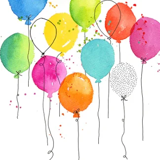 Braun & Company Servietten Ballon Party 33 x 33 cm - 20er Pack
