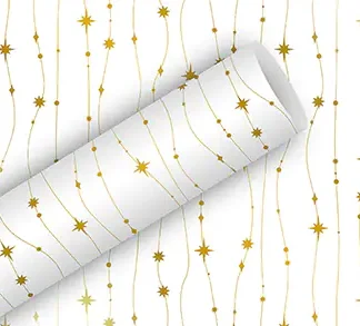 Braun & Company Geschenkpapier Glitzerkette weiß-gold 1,5 m x 70 cm