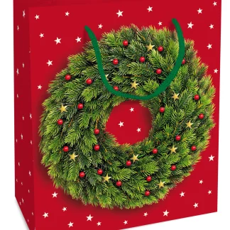 Braun & Company Geschenktragetasche Festlicher Kranz 18 x 21 x 8 cm