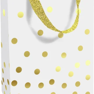 Braun & Company Geschenktasche Golden Dots weiß 11 x 16 x 5 cm