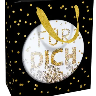 Braun & Company Geschenktragetasche Pailletten für Dich 18 x 21 x 8 cm