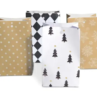 Braun & Company Mini Christmas Tüte 9 x 14,5 x 6 cm 4er Set