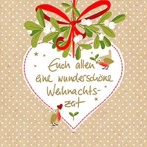 Braun & Company Servietten By Nature Mistelherz 33 x 33 cm - 20er Pack