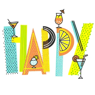 Braun & Company Servietten Motiv Happy Drinks 25 x 25 cm - 20er Pack