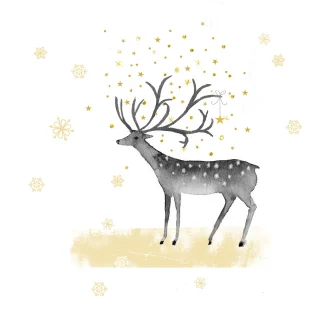 Braun & Company Servietten Motiv Winter Deers 25 x 25 cm - 20er Pack