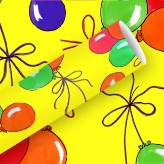 Braun & Company Geschenkpapier Kollektion Luftballons gelb 2 m x 70 cm