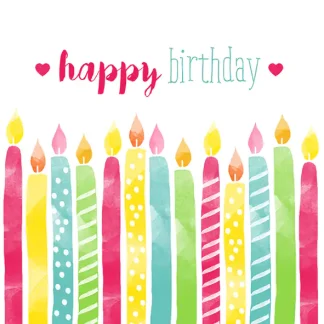 Braun & Company Servietten Motiv Birthday Candles 33 x 33 cm - 20er Pack