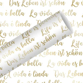 Braun & Company Geschenkpapier Kollektion Schönes Leben gold 1,5 m x 70 cm