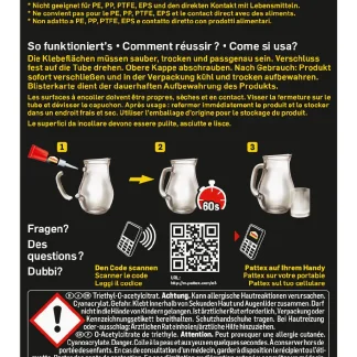 Pattex Sekundenkleber Glas Flüssig 3 g Tube, trocknet transparent