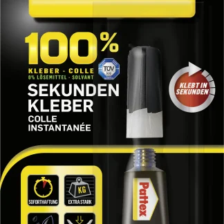 Pattex 100% Sekundenkleber 3 g Tube, transparent