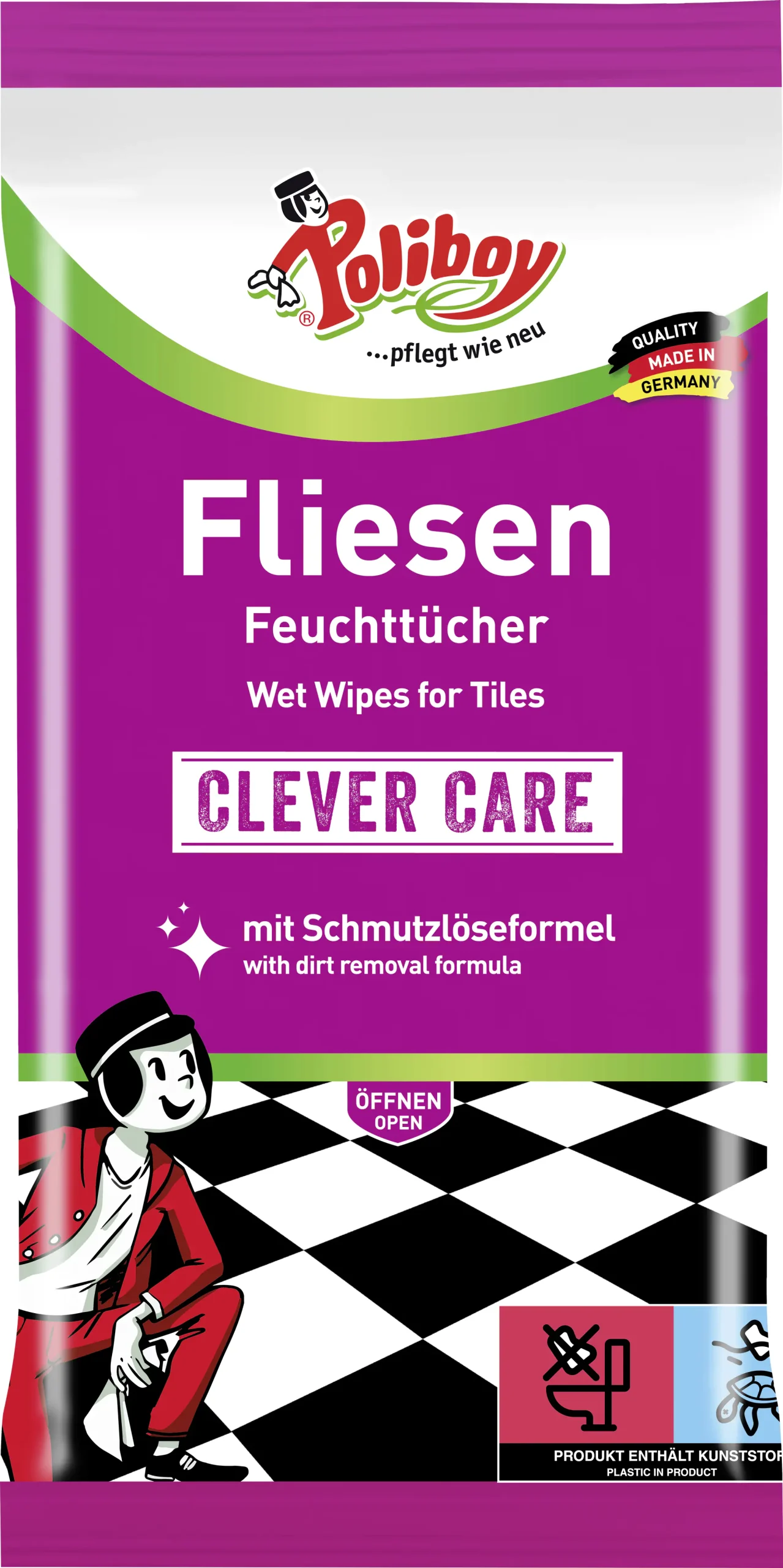 Poliboy Fliesenfeuchttücher 15 Stück