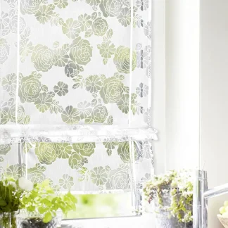 Neusser Collection Bändchenrollo Blumenmotiv, weiß, 120 x 60 cm