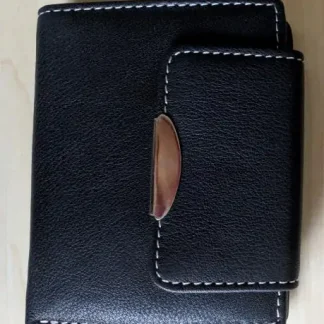 Damengeldbörse Leder, schwarz