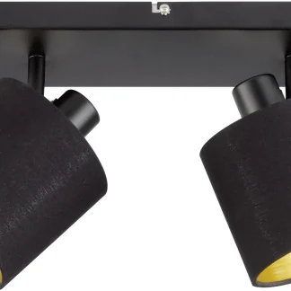 Reality Leuchten 2er Balken Tommy schwarz/gold
