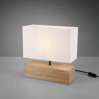 Reality Leuchten Tischleuchte Woody rechteckig holzfarbig