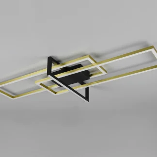 Trio LED Deckenleuchte Salinas schwarz, gold, Switch Dimmer