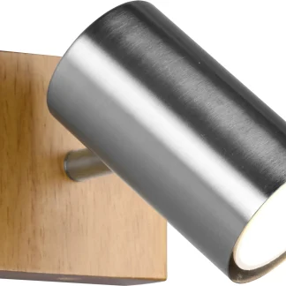 Trio Leuchten 1er Spot Marley GU10, nickel-matt, holzfarbig