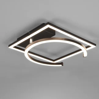 Reality Leuchten LED Deckenleuchte Pivot schwenkbar, schwarz matt