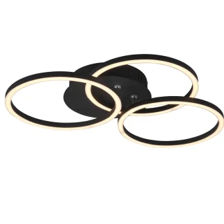 Reality LED Deckenleuchte Circle schwarz matt Fernbedienung