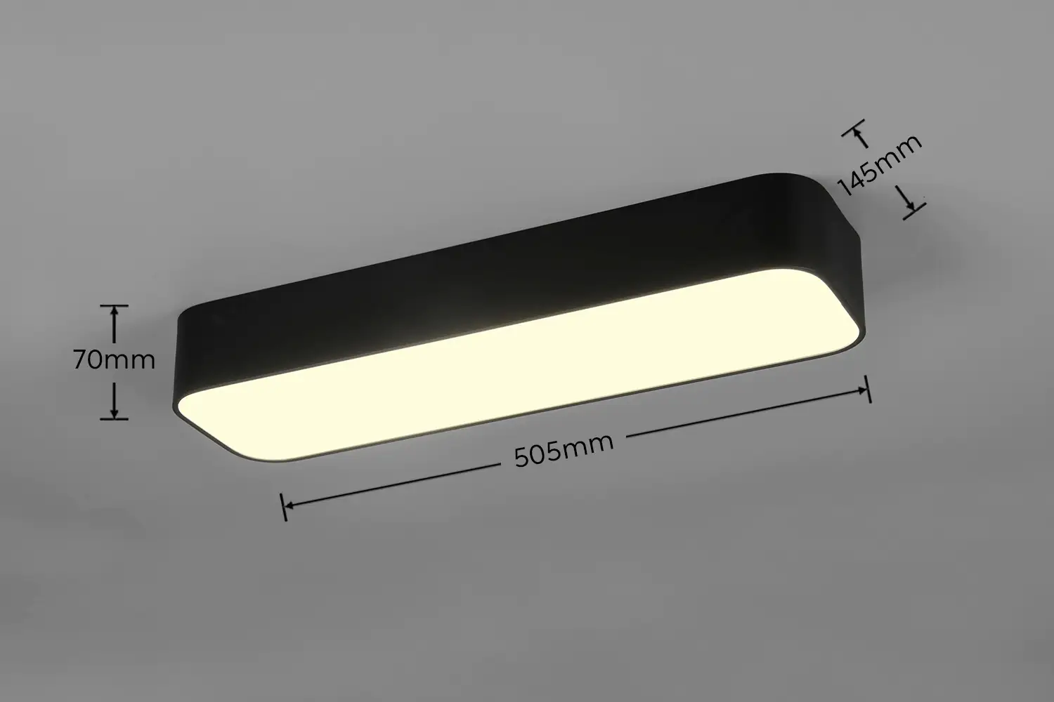 Reality LED Deckenleuchte Asterion schwarz matt mit Fernbedienung, dimmbar