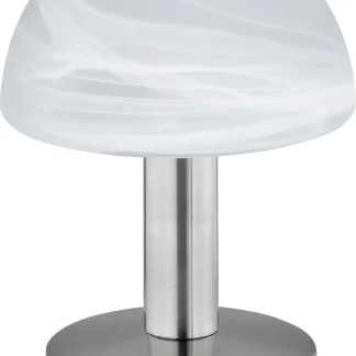 Trio Tischleuchte Fynn ll nickel-matt weiß 21 x 15 cm