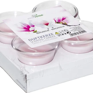 Villa Verde Duftlichte im Becher 4er Set Magnolie, Höhe: 5 cm, Ø 6 cm