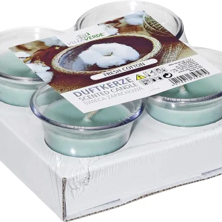 Villa Verde Duftlichte im Becher 4er Set Fresh Cotton, Höhe: 5 cm, Ø 6 cm