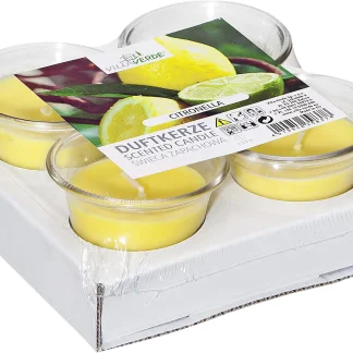 Villa Verde Duftlichte im Glas 4er Set Citronella, Höhe: 5 cm, Ø 6 cm