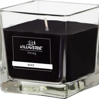 Villa Verde Duftkerze im Glas klar eckig Black, 8 x 8 x 8 cm