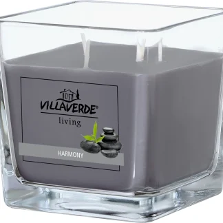 Villa Verde Duftkerze im Glas 3-Docht Harmony, 10 x 10 x 10 cm