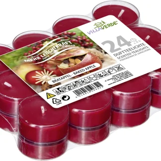 Villa Verde Duftteelichte Bratapfel, Höhe: 1,7 cmm, Ø 3,8 cm, 24er Pack