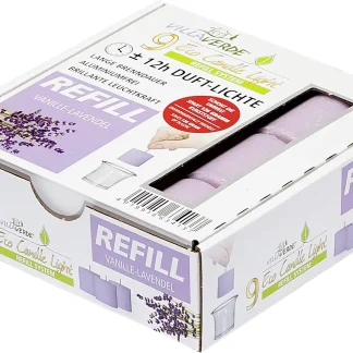 Villa Verde Duftlichte ECL refill Vanille-Lavendel, 9 er Pack