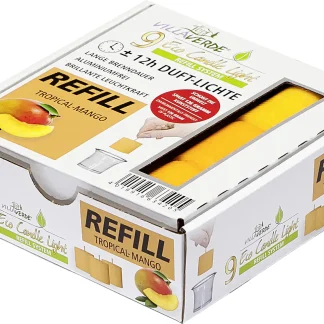 Villa Verde Duftlichte ECL refill Tropical-Mango, 9 er Pack