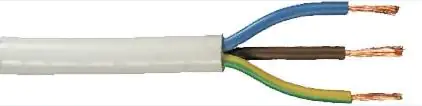 Schlauchleitung H03VV-F 3 x 0,75 - 5 Meter, weiß