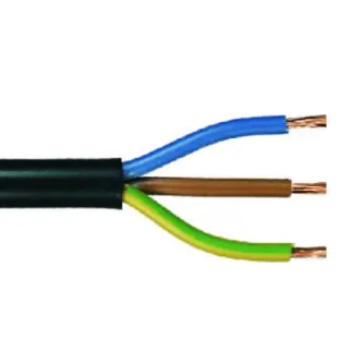 Schlauchleitung H03VV-F 3 x 0,75 - 25 Meter, schwarz