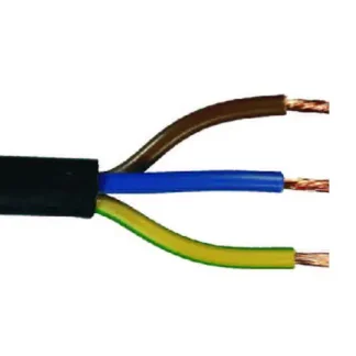 Schlauchleitung H05VV-F 3 x 1,0 - 25 Meter, schwarz